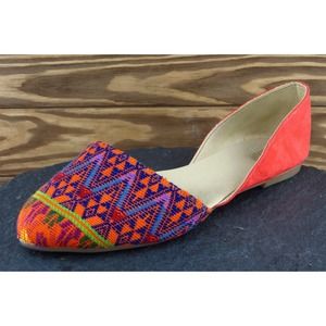 Ximena‎ Women Sz 38 M Orange Flat Fabric Shoes